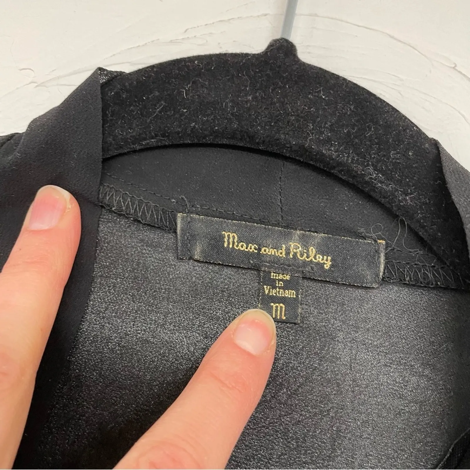 Max & Riley Black Lace Short Sleeve Kimono Wrap Womens M Crochet Boho Size M - Image 3