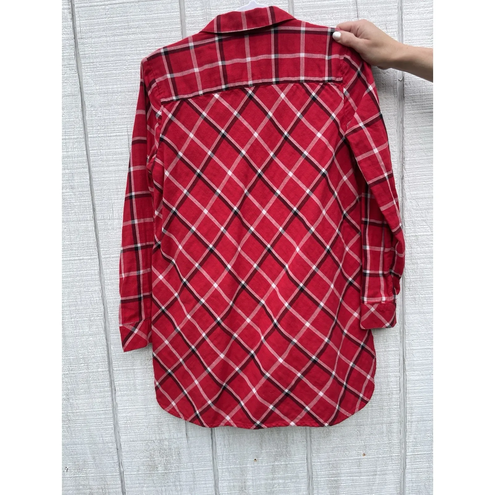 J Jill XS Petite Red Plaid Buttondown Buttonup Longsleeved Shirt Plaid - Image 2