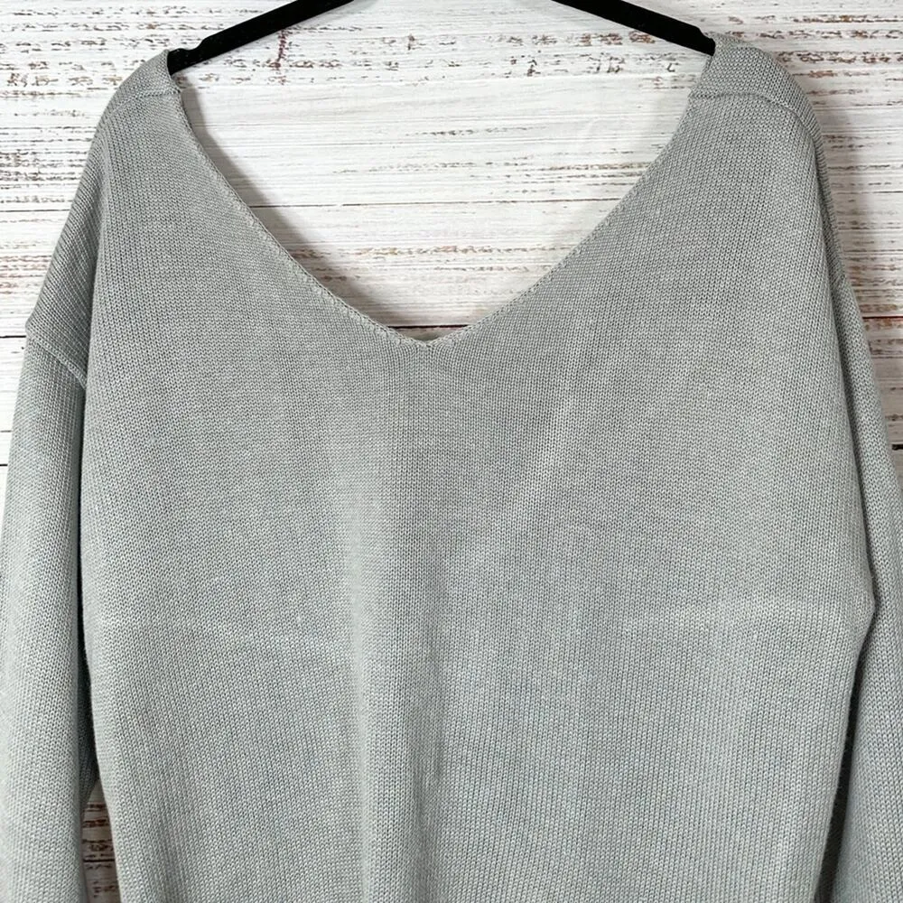 NEW Cotton Emporium Gray Knot Back Sweater, NWT, Size Small, MSRP $88 - Image 4