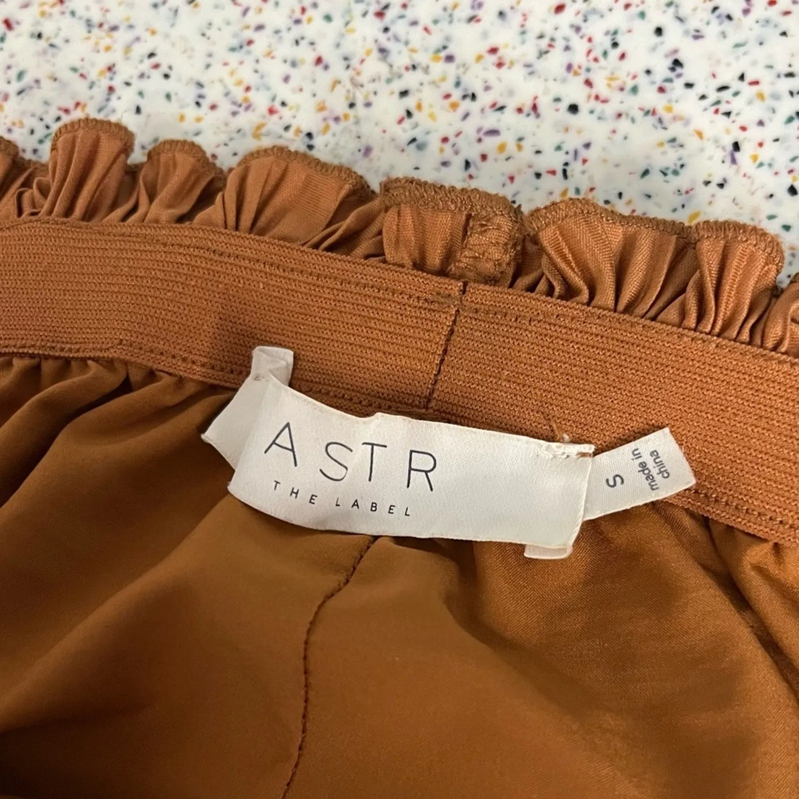 ASTR The Label Cruise Pant Wide Leg Pleated Pull On Trouser Rust Women’s Size S - Image 5