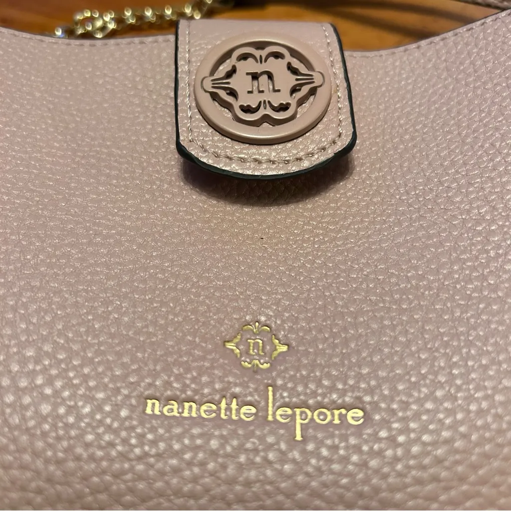 Nanette Lepore Triple Convertible Wallet Pocketbook Shoulder Bag with Cahin Pink - Image 2