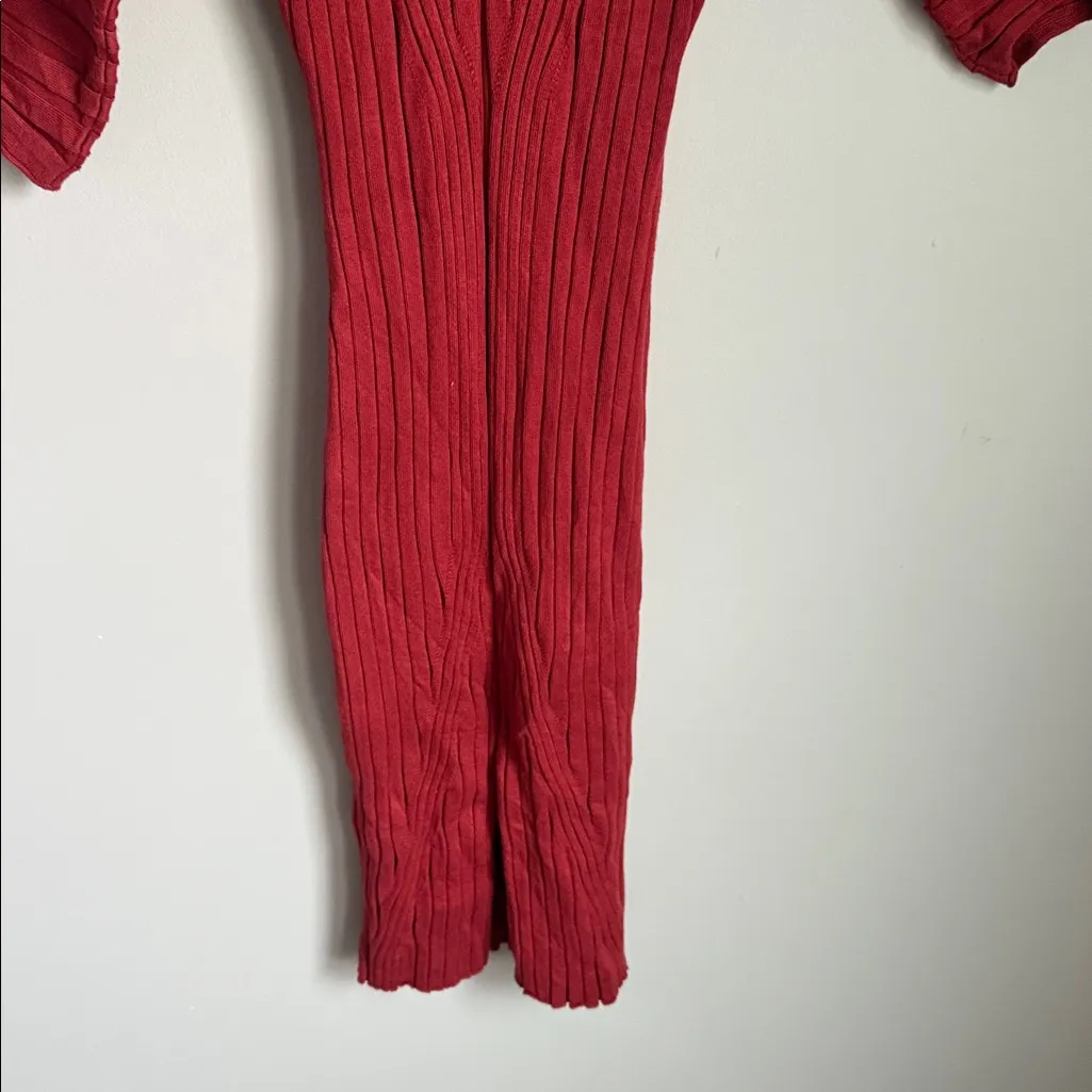 Anthropologie Maeve Maris Midi Sweater Dress Rust Small - Image 9