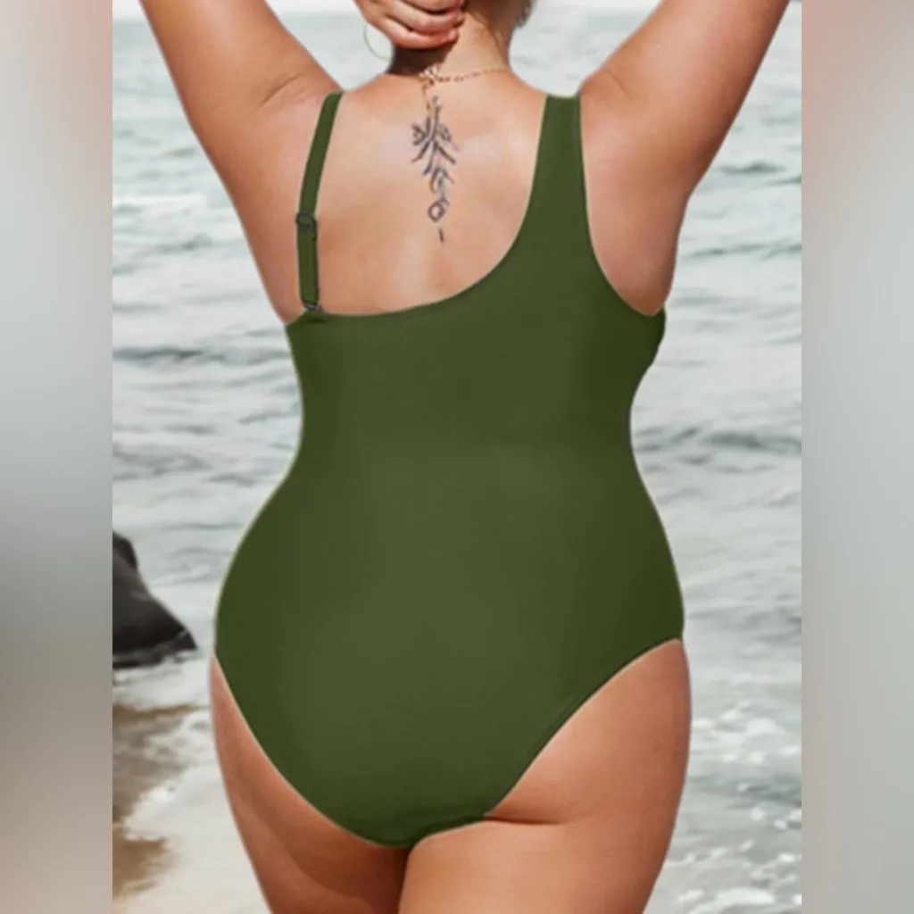 NEW Plus Size 1 Pc Swimsuit Removable Straps Adjustable Mesh Bathing Suit 1X - Image 5