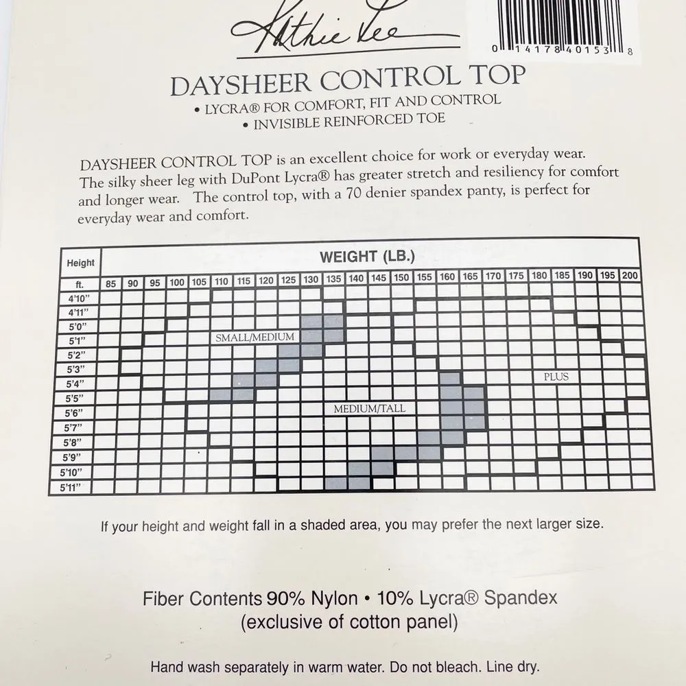 NWT Vintage Kathie Lee Daysheer Control Top Sandalfoot Hose Ivory Sz Medium Tall White - Image 7