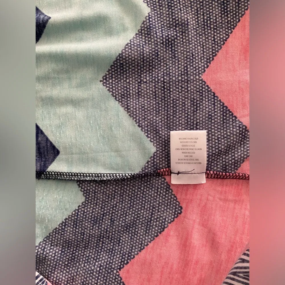 Trixxi Womens Strapless Maxi Dress Blue Green Casual Chevron Print Size Medium - Image 8