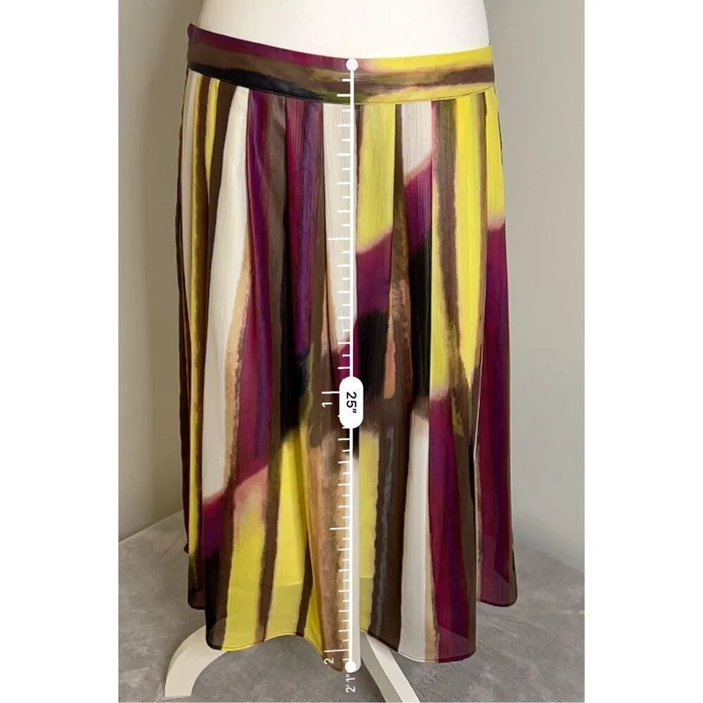 Women’s Boho Water Color Purple Midi Skirt MEDIUM - Image 6