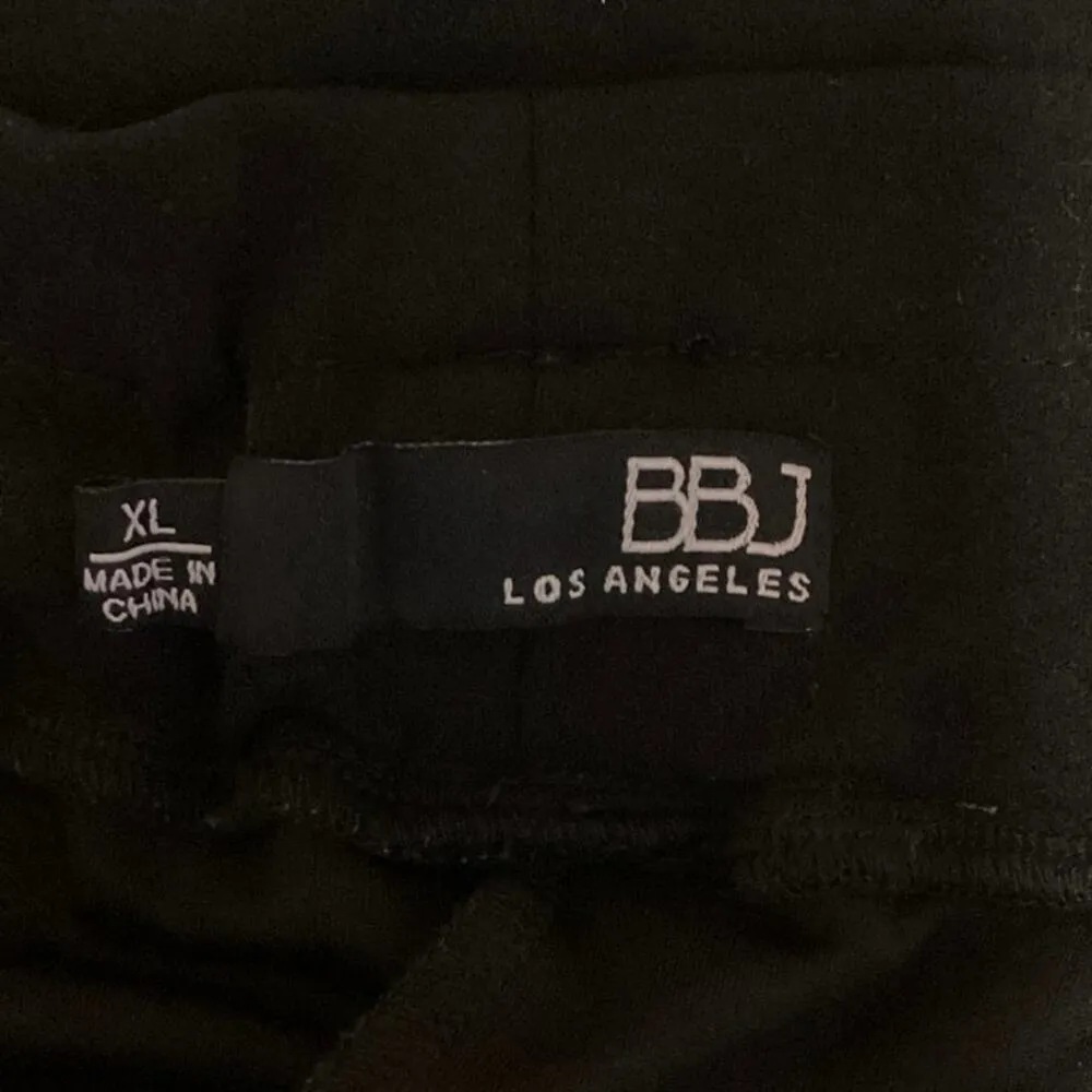 BBJ Black High Rise Straight Wide Leg Pockets Paperbag Ankle Trouser Pants Sz XL - Image 4