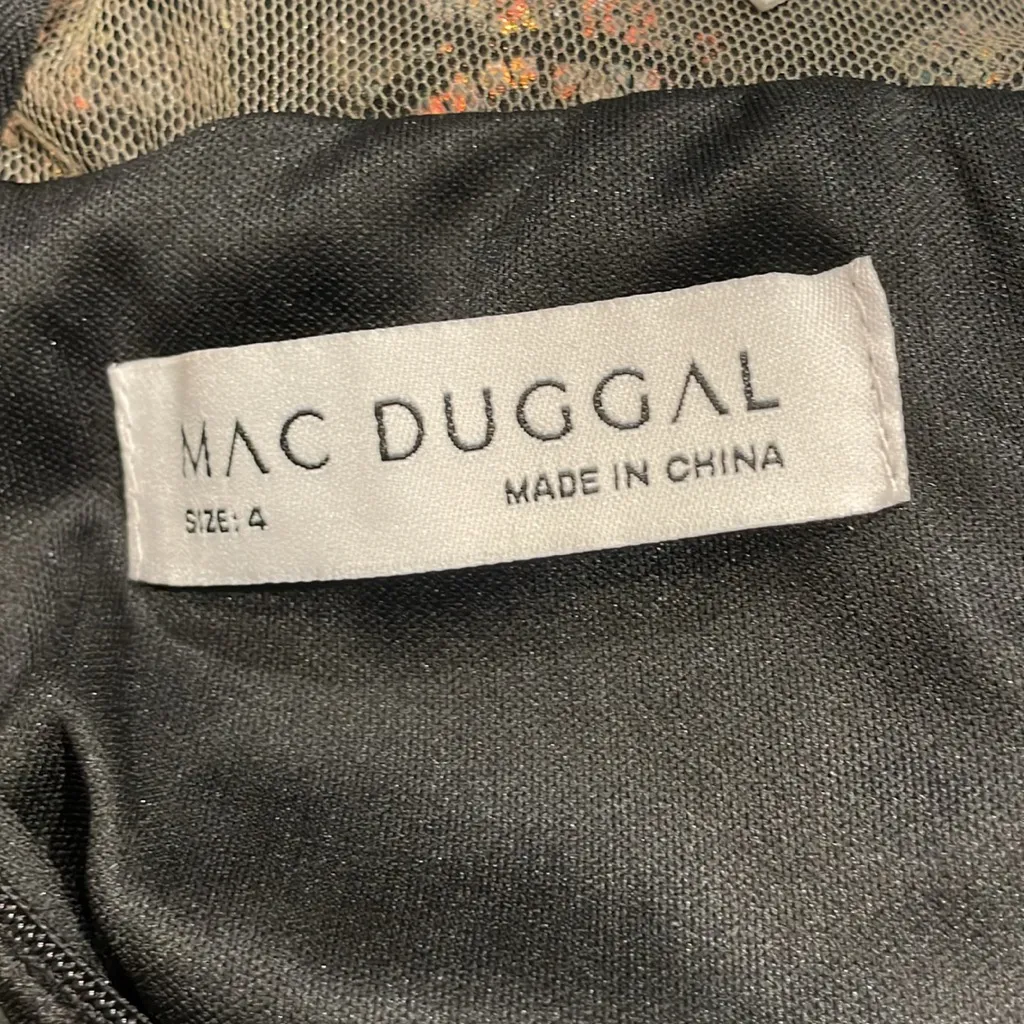 NWT Mac Duggal Black Lace Mesh 20742 - Illusion Jewel Evening Dress Size 4 - Image 8