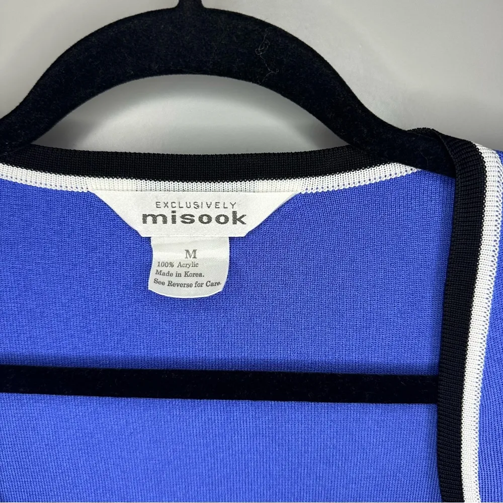 Misook Cardigan Open Front Blue Cardigan Size Medium Lightweight Ponte Knit - Image 4