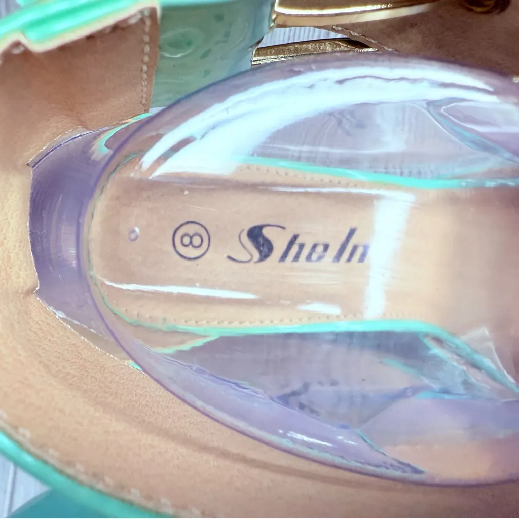 Disco green 70s inspired bratz 90s y2k cylinder heels shoes costume / unique 8 - Image 12