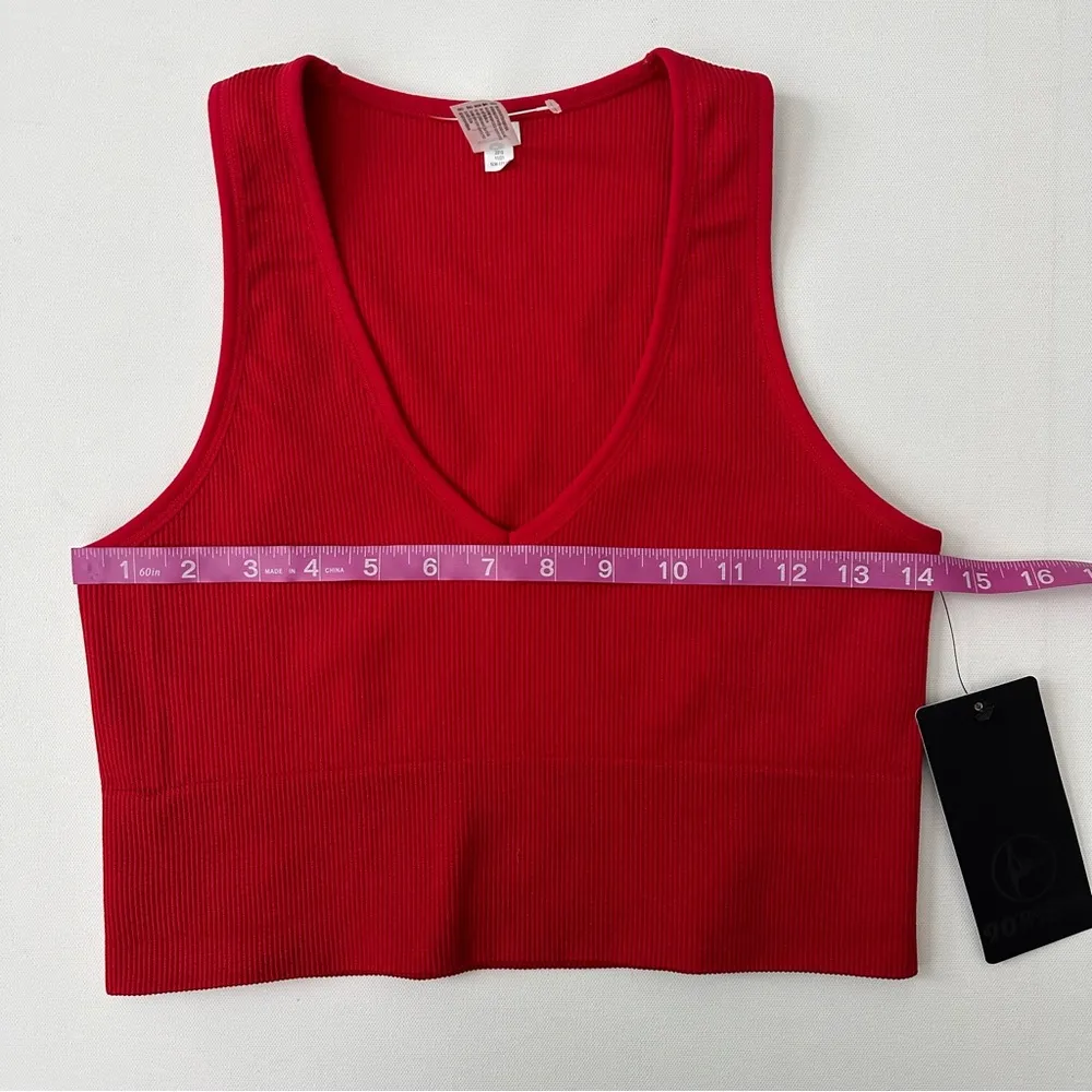 90 Degrees Women’s Seamless Crop Tank Top Size L Red Size L - Image 12