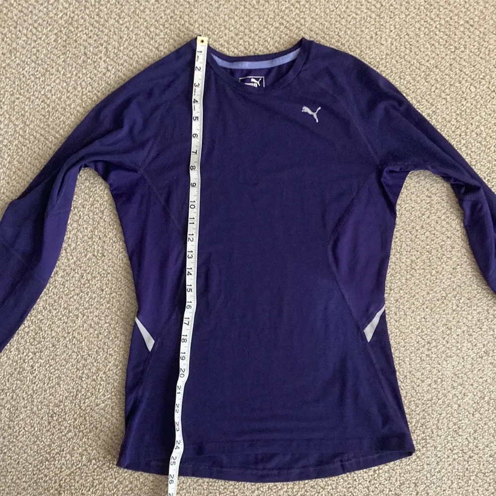 PUMA Cool Cell Athletic Reflective Long Sleeve Shirt Crew Purple Small Top Vent - Image 6