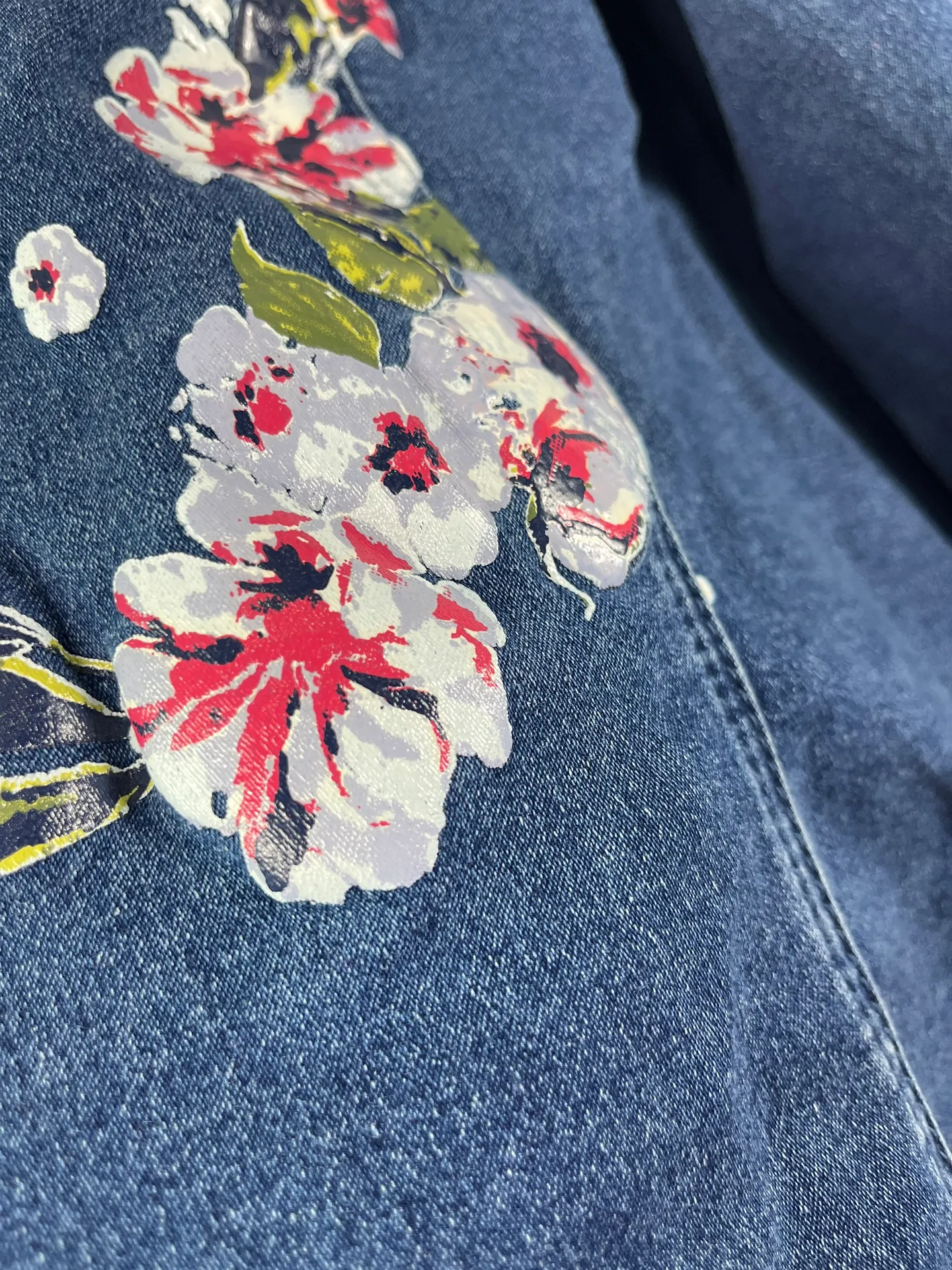 Diane Gilman NWT  Hand Painted Jean Jacket 2X - Image 6