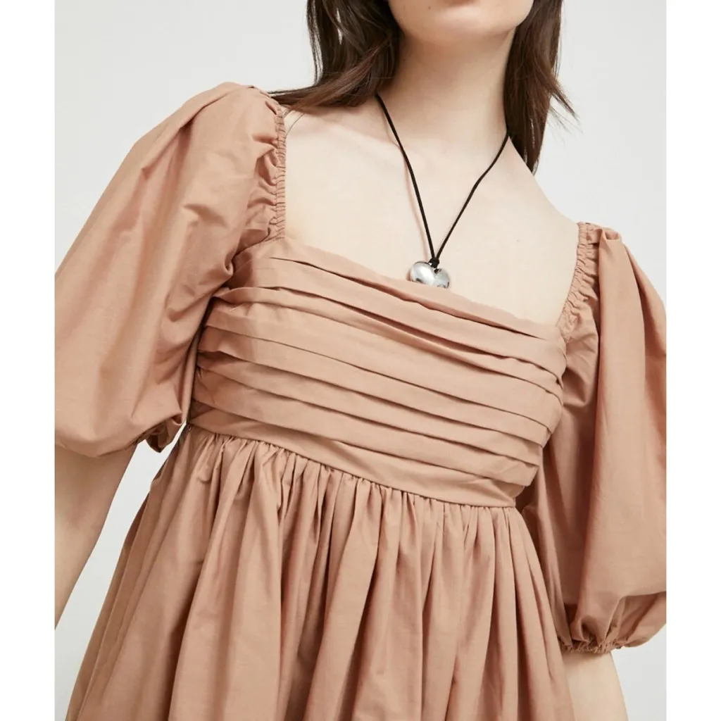 Abercrombie & Fitch | Emerson poplin puff sleeve embroidered eyelet hem dress - Image 2