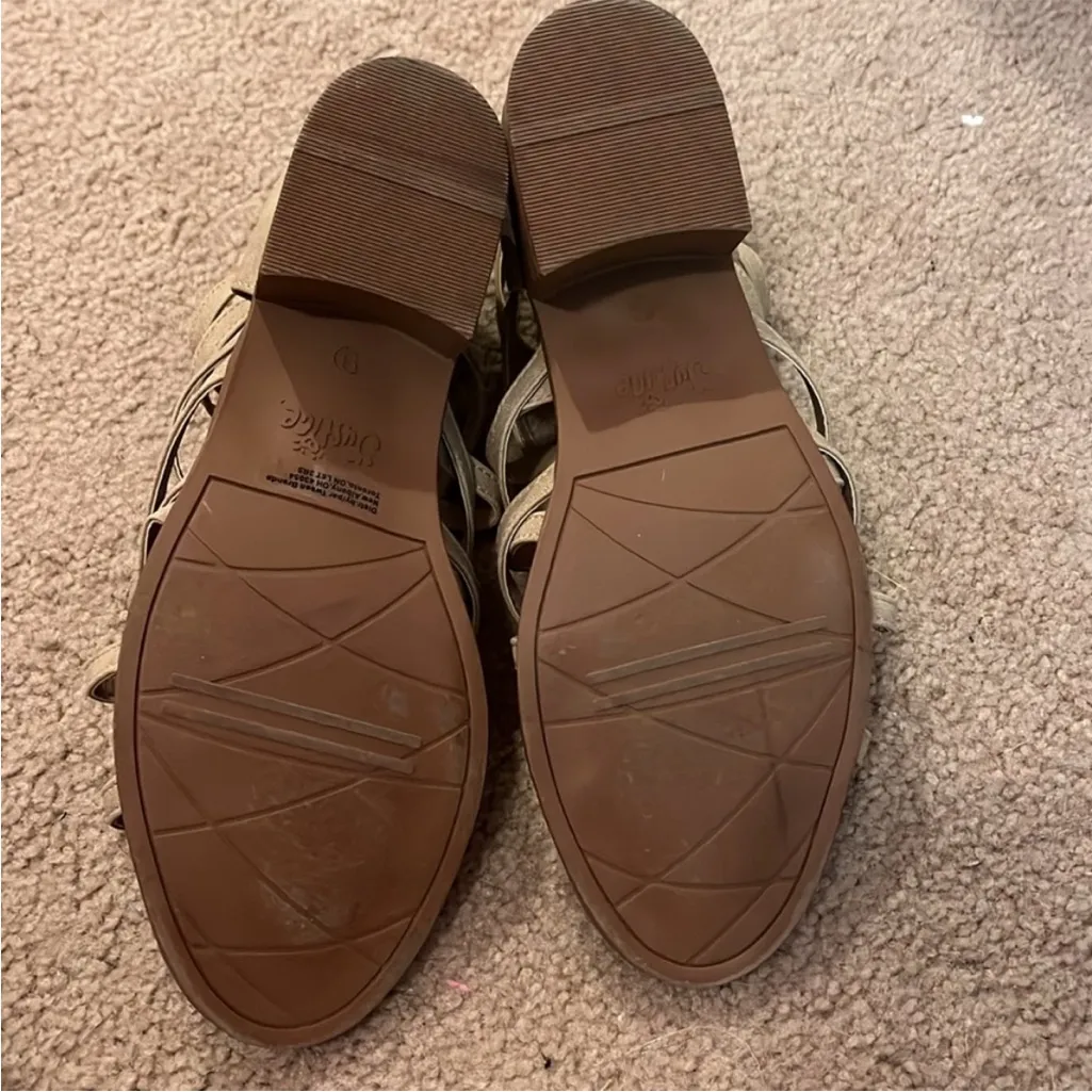 Justice Beige Strappy Heeled Sandals - Image 5