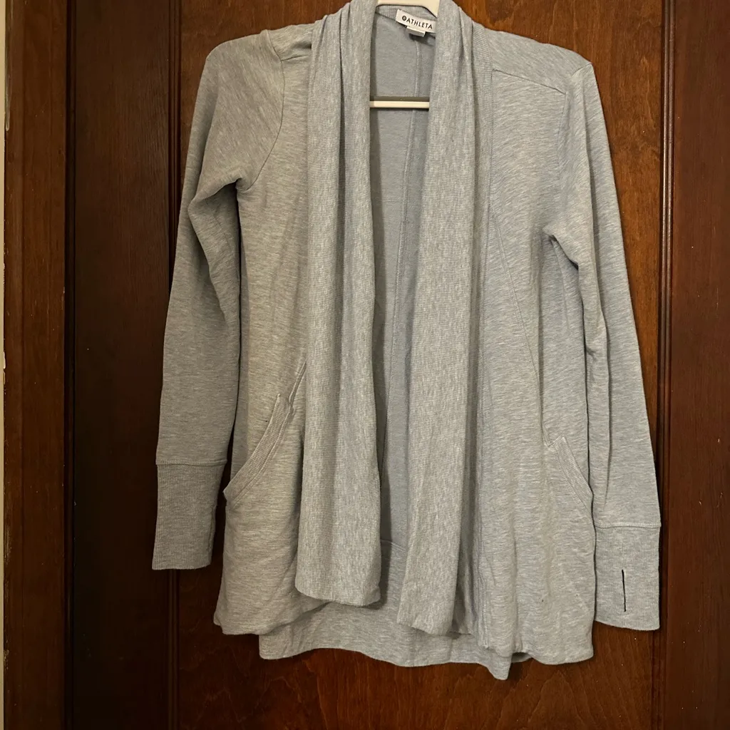 Athleta Pranayama Wrap Cardigan Heather Grey Size XS style #777944 - Image 3