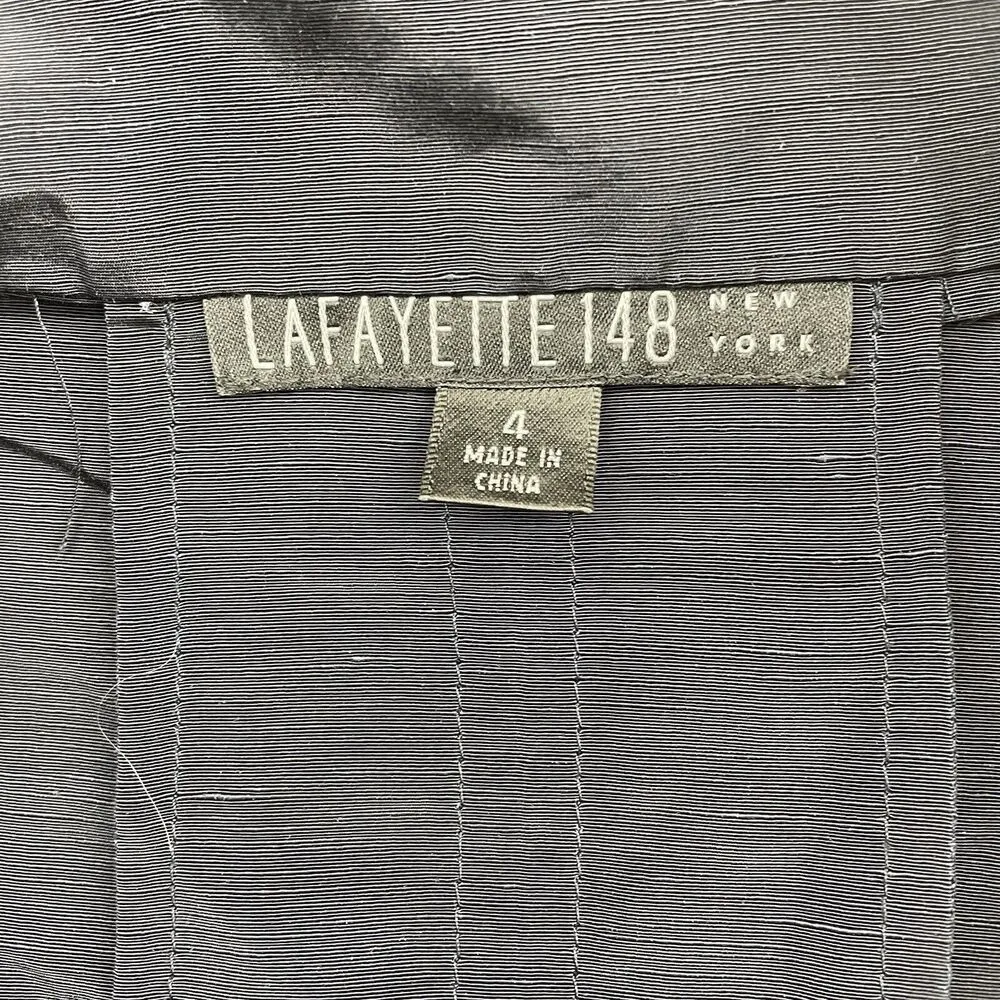 Lafayette 148 Sz 4 Jacket Linen Blend New York Navy Full Zip 3/4 Sleeve Pocket - Image 15