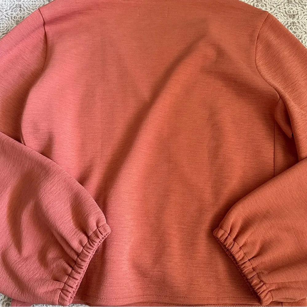 Madewell Texture & Thread Crepe Wrap Top In Dried Coral - Image 7