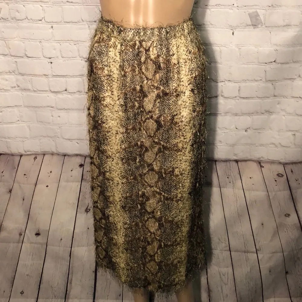 Vintage SL Fashions Fuzzy Snake Print Suit 20W Deadstock With Original Tag Gold Size undefined - Image 6