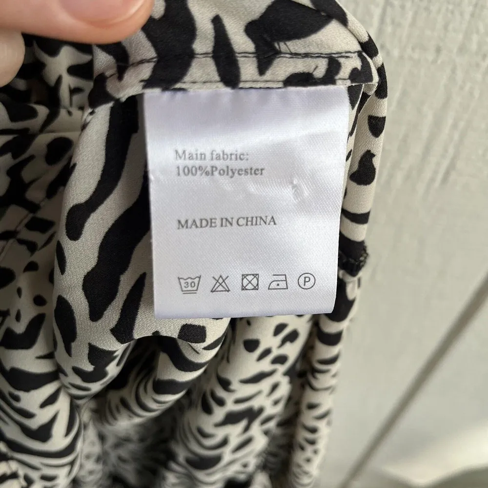 Munthe Ernie Flounce Ruffle Midi Dress in Sand Tan and Black Print Size 38 US 6 - Image 12