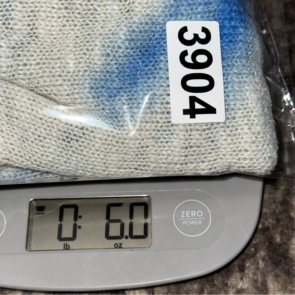 Faherty Women’s Size XS Skyway Blue White Tie Dye Muir Cotton Slub Sweater - Image 8