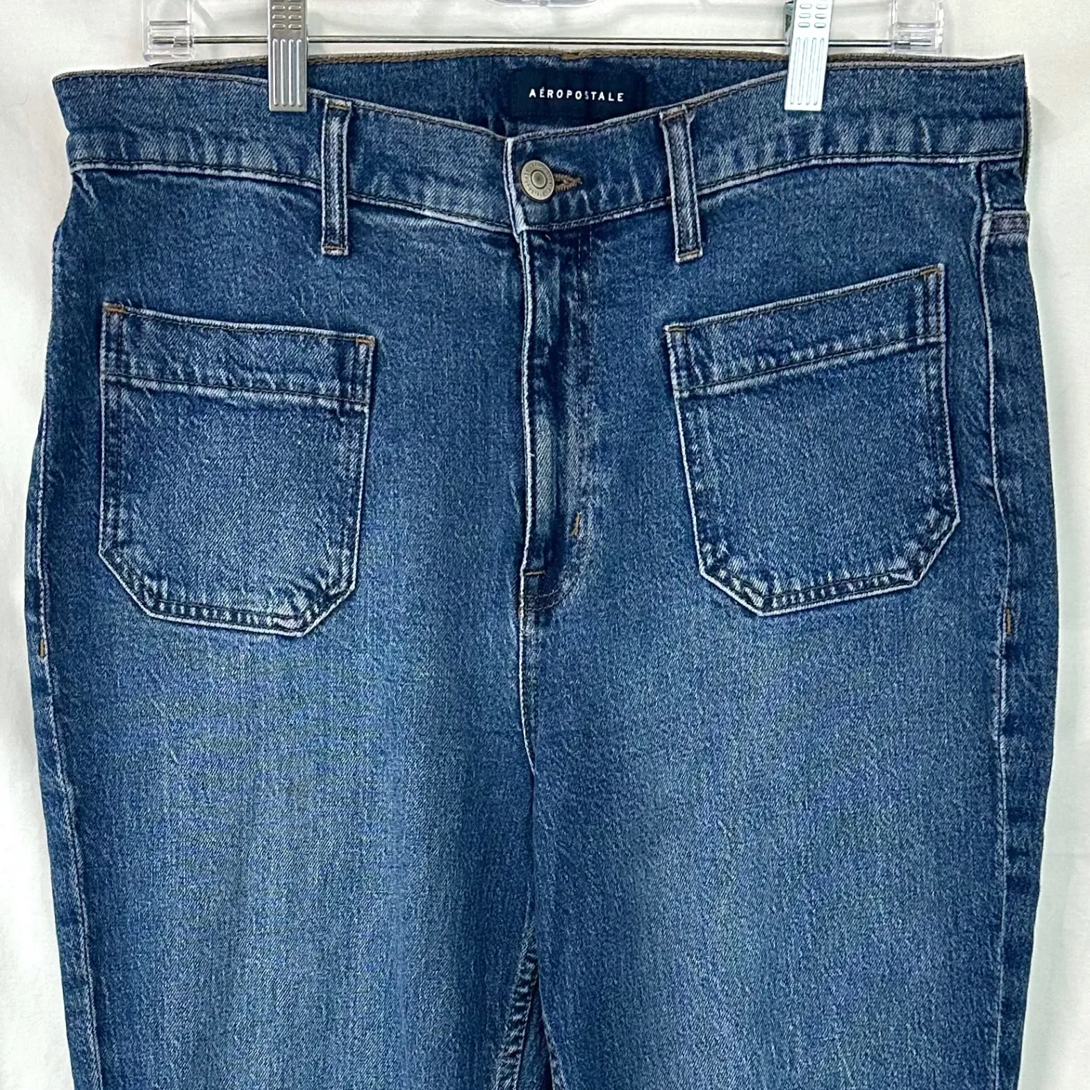 AEROPOSTALE High Rise Flare Bell Bottom Jeans Blue Denim Women Plus 16 Retro 70s - Image 2