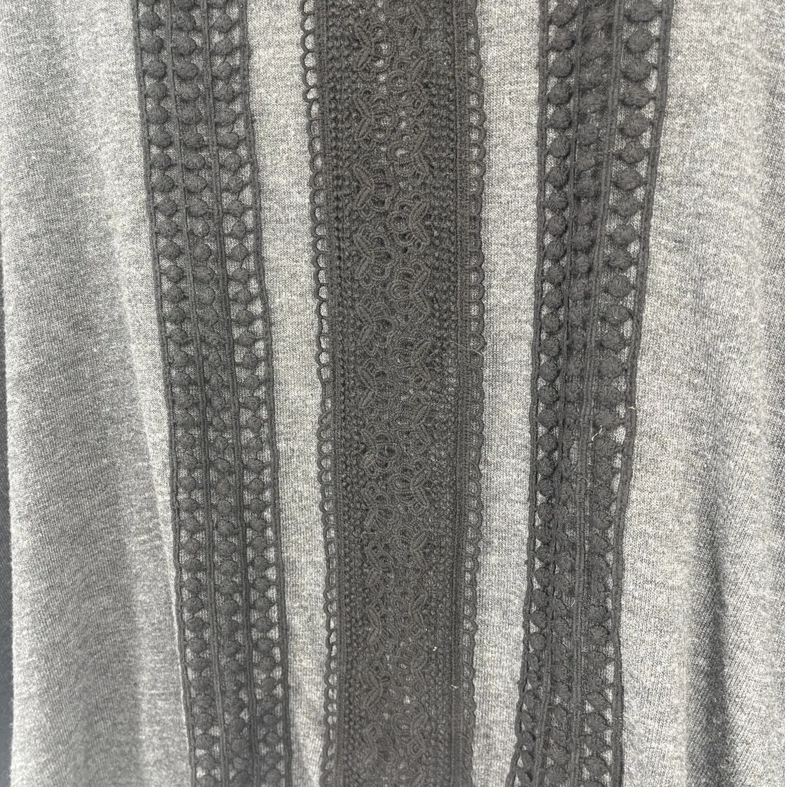 Y2K Casting Cowl Neck Tunic Womenst Top Sz M Boho Crochet Lace Knit US Cozy Fall Gray Size M - Image 3