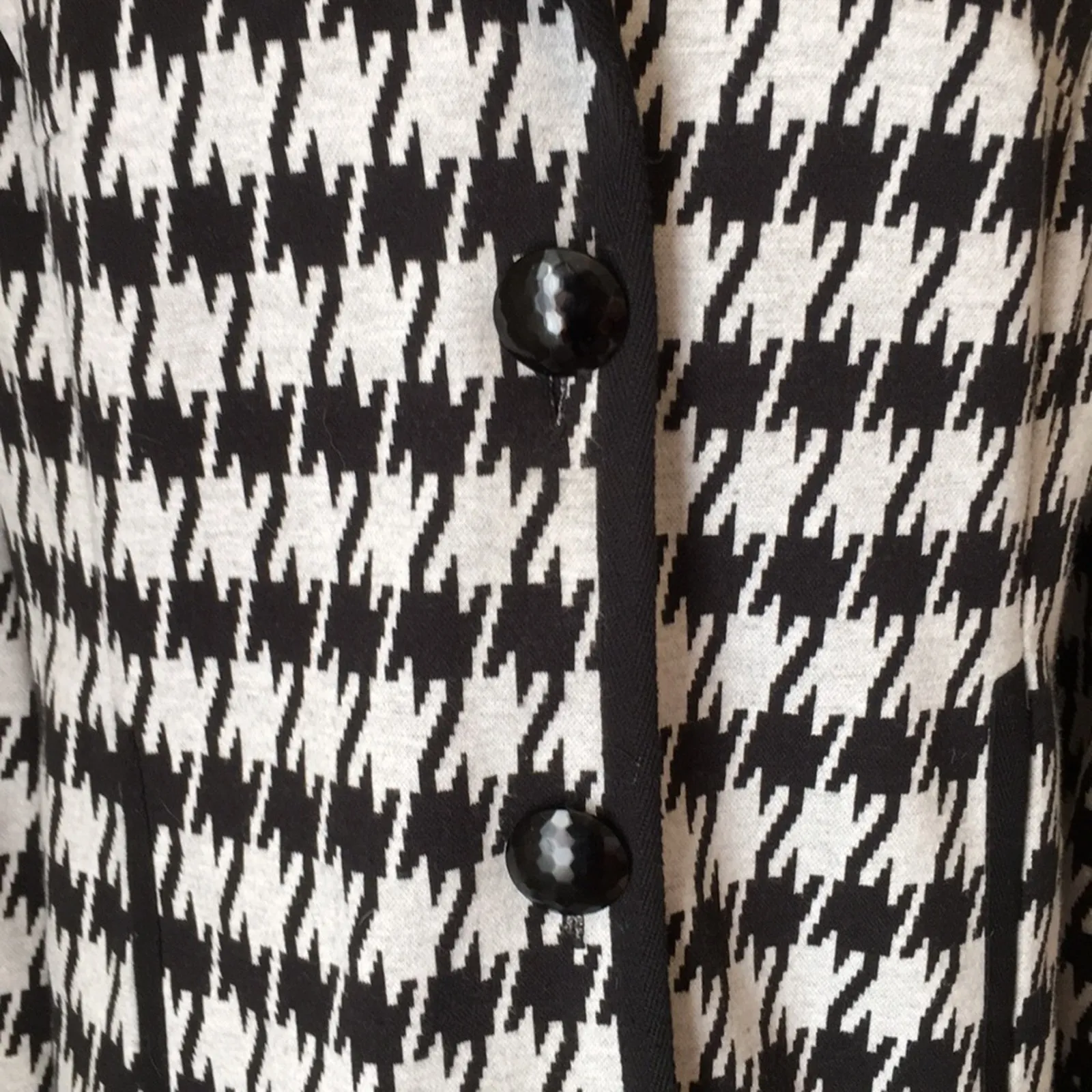 Birch Hill Customized Gray Black Houndstooth Knit Blazer Sz Medium - Image 4