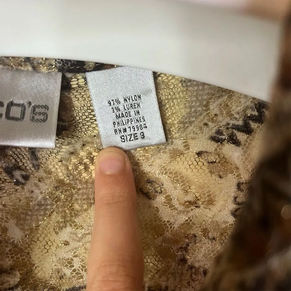 Chico's Women's Brown Paisley Lace Full‎ Zip Jacket Size Large (16-18) Corporate - Image 8