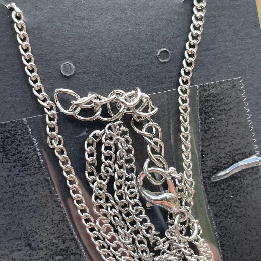 Silver Fairy Winged Pendant Necklace metal female torso wings chain art new - Image 3