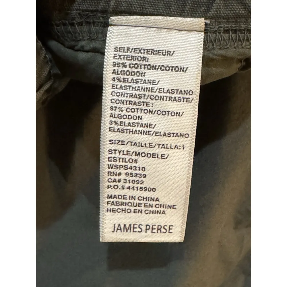 Standard James Perse Stretch‎ Cotton Poplin Shorts Size 1 Small Army Green - Image 8