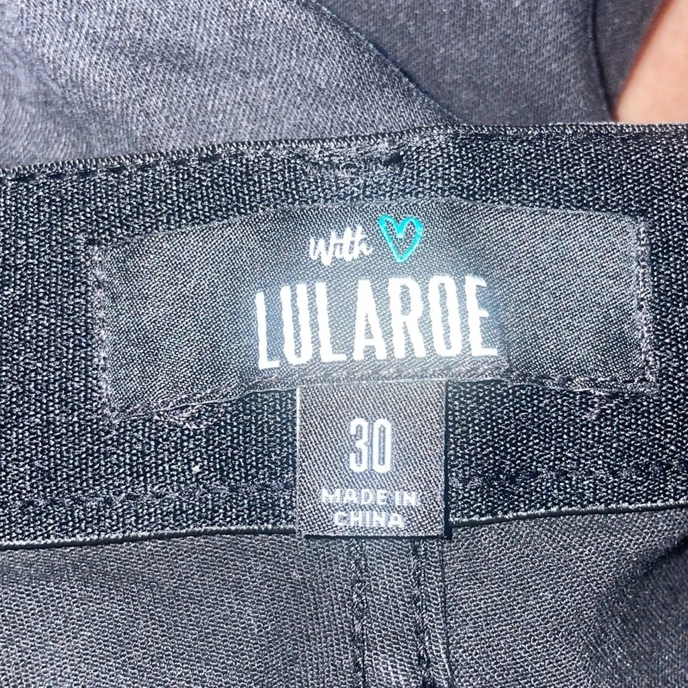 Lularoe Women’s Sz 30 Skinny Jeans Distressed Black Wash Stretch - Image 3