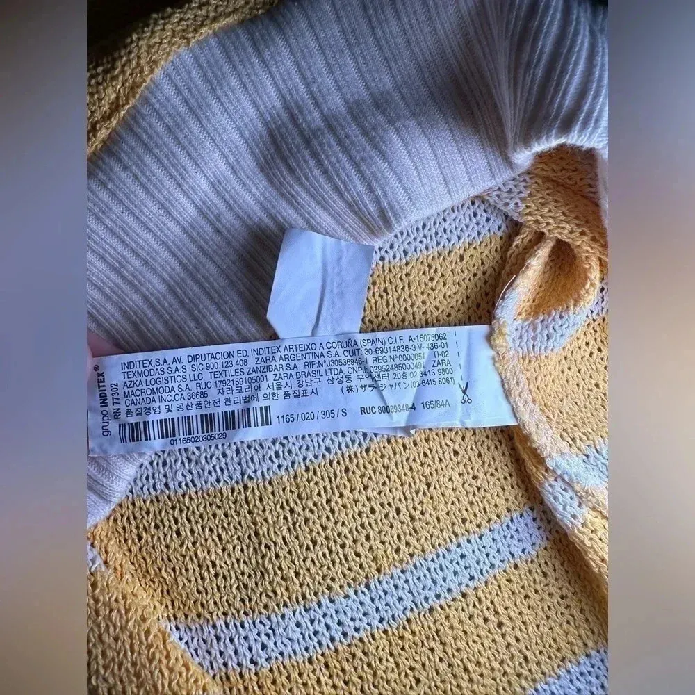 Zara sleeveless vneck yellow striped sweater NWOT size S - Image 8