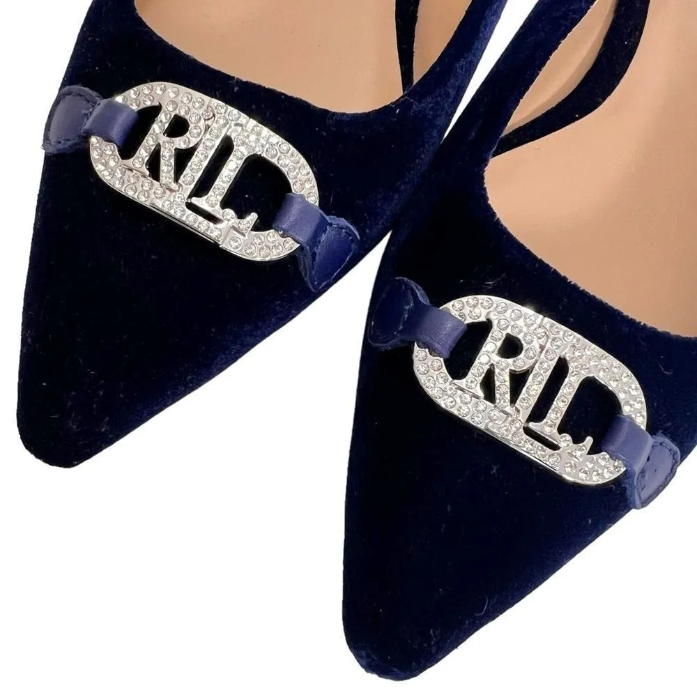 Lauren Ralph Lauren Lilah Blue Velvet Ballet Flats Size 7 - Image 3