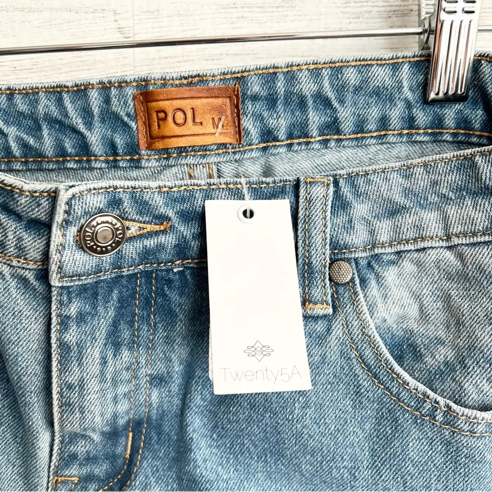 POL clothing Distressed Peekaboo Fishnet Jeans - Image 5