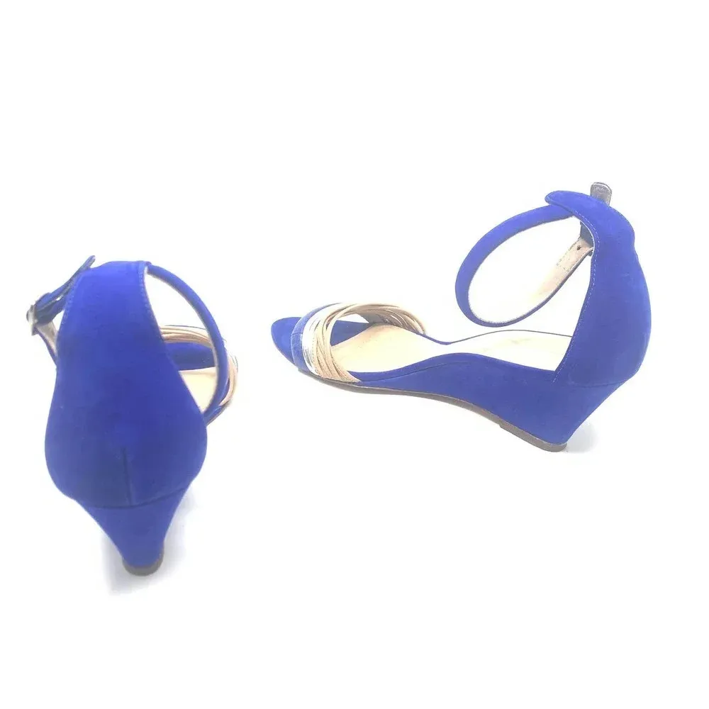 Loeffler Randall Addie Strappy Demi-Wedge Sandal Cobalt Blue Size US 10 - Image 6