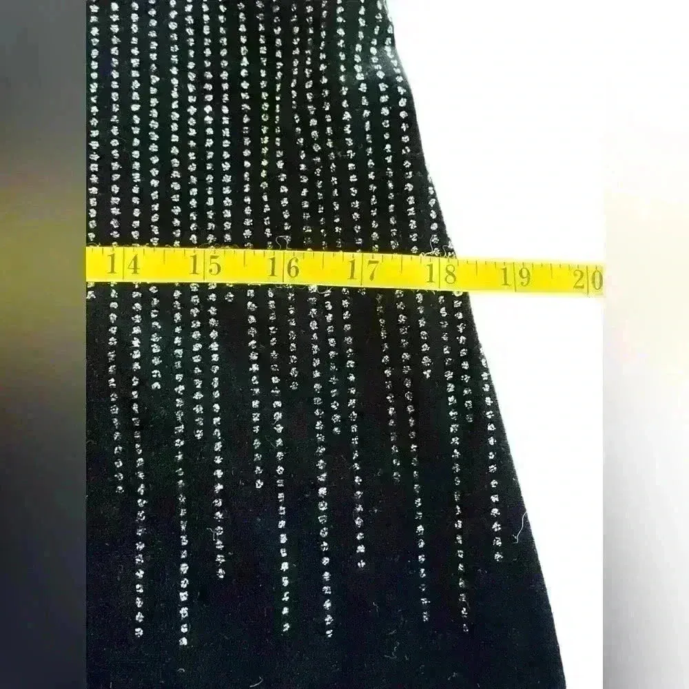 Vintage Ronni Nicole Black Velvet Sparkly Semiformal Maxi Dress Size 12P - Image 7