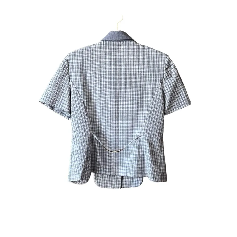 Vintage Perceptions Short Sleeve Checked Button Top with matching pants  size 8 - Image 3