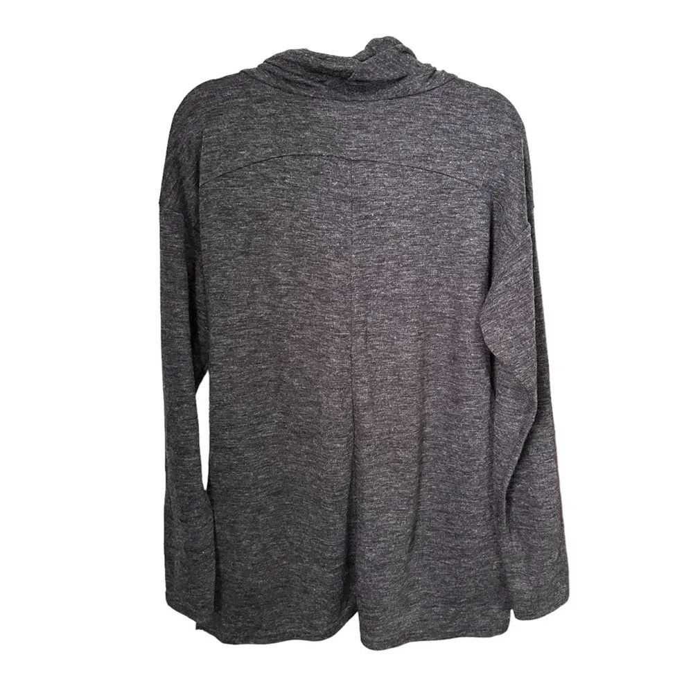 Simply Vera Wang Women’s Sz L Heather Gray Cowl Neck Drawstring Pullover Sweater Size L - Image 4