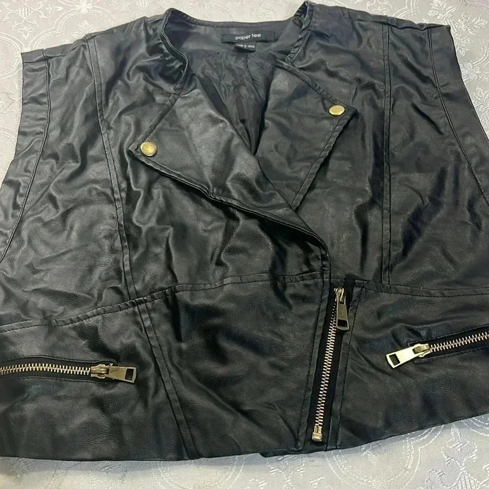 Paper tee   Leather Jacket L - Image 5