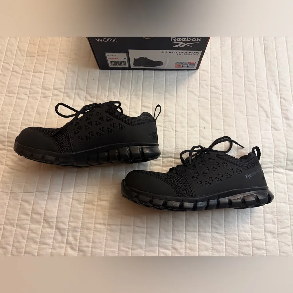 Reebok Work Sublite Cushion Work Comp Toe Black NIB - Image 3