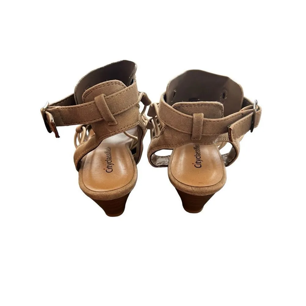 City Classified Sandals Booties Women's Size 6 Tan - Image 3