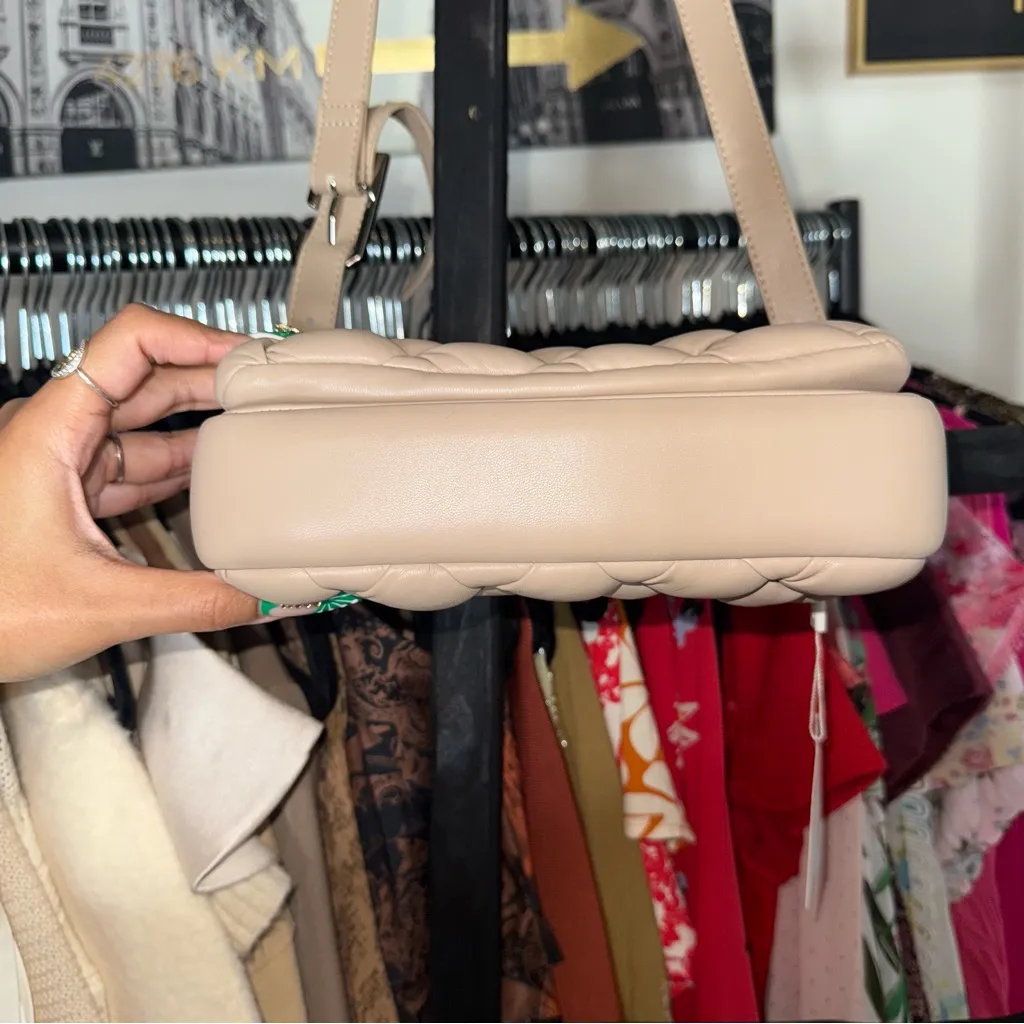 JW PEI Maze Bag in Almond Quilted Vegan Leather Crossbody - Image 10