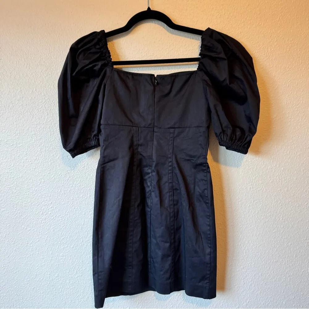 & Other Stories Black Puff Sleeve Mini Dress Womens 0 Preppy Linen Casual Classy - Image 8