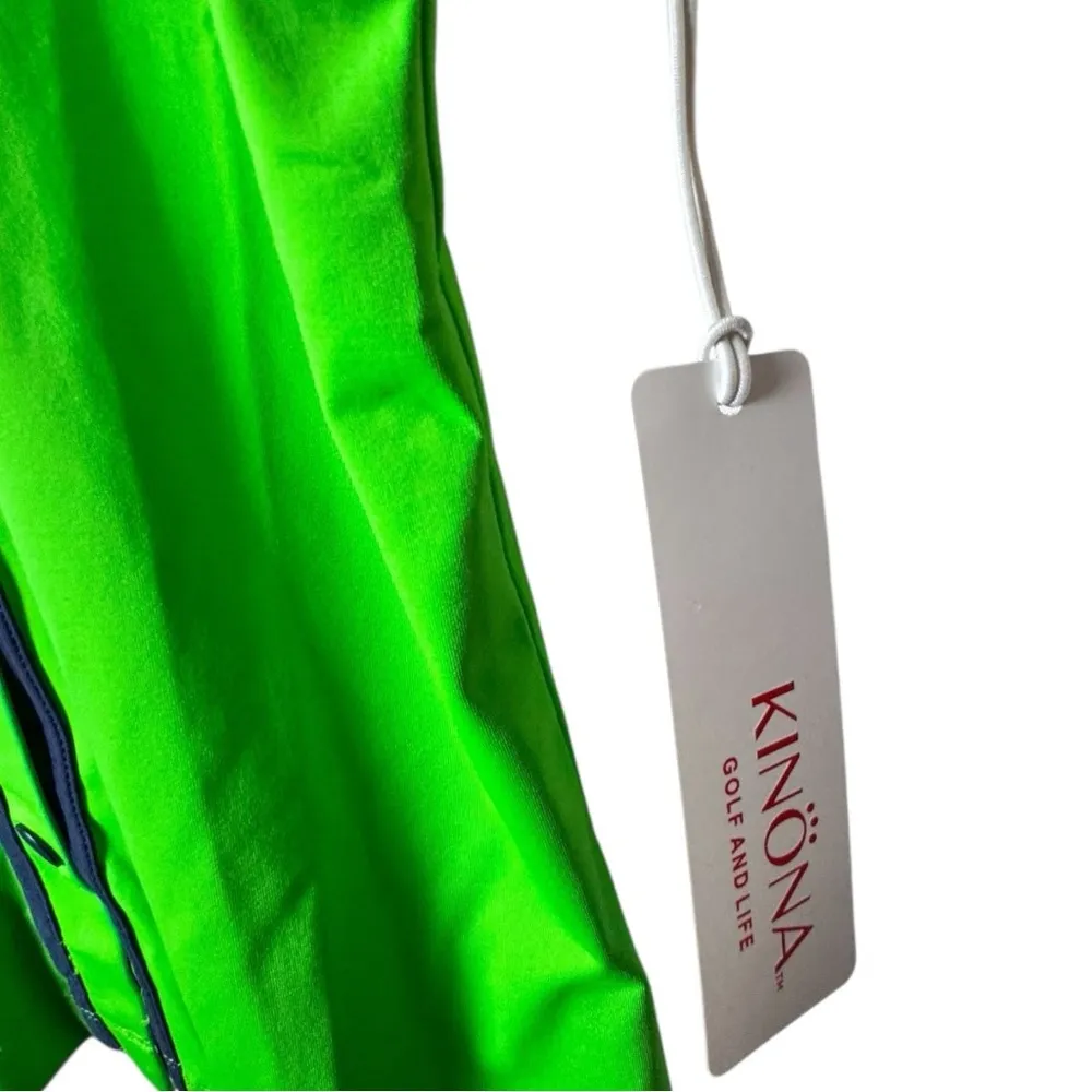 Kinona Golf & Life Green Sleeveless Button Down Shirt with Mandarin Collar Sz XS - Image 5