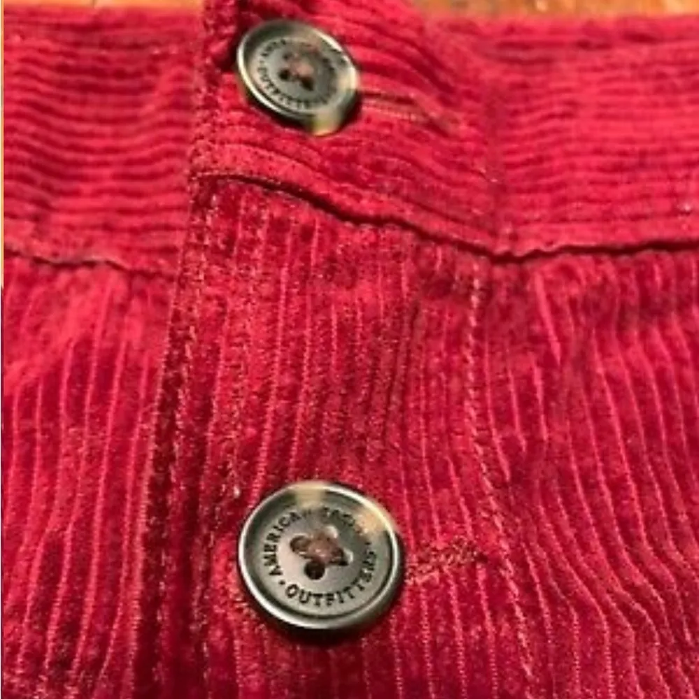 Women/Juniors Burgundy Corduroy American Eagle Skirt Hi-rise, A-line.  Size 2 - Image 7