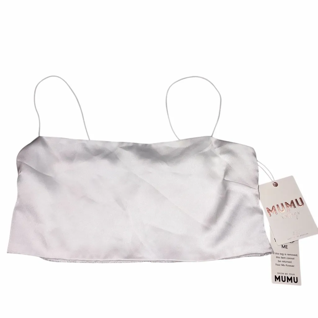 NEW Show Me Your Mumu Wedding White Tucker Crop Top Tank size Large - Image 4