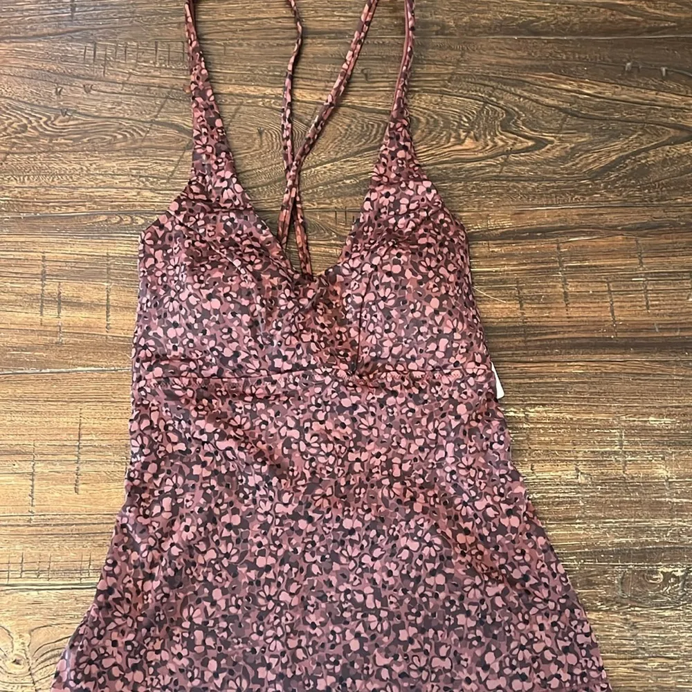 ATHLETA Triangle Tankini Top Camo Flora Decadent Chocolate Size D-DD NWT - Image 2