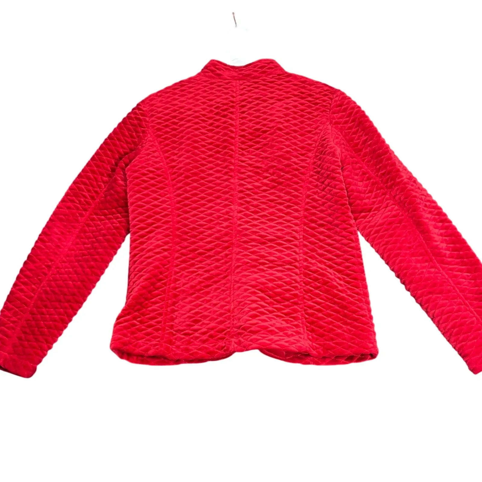 Madison Hill Quilted Zip Front Jacket Womens Medium Red Chic Leopard Print Lined Size undefined - Image 3