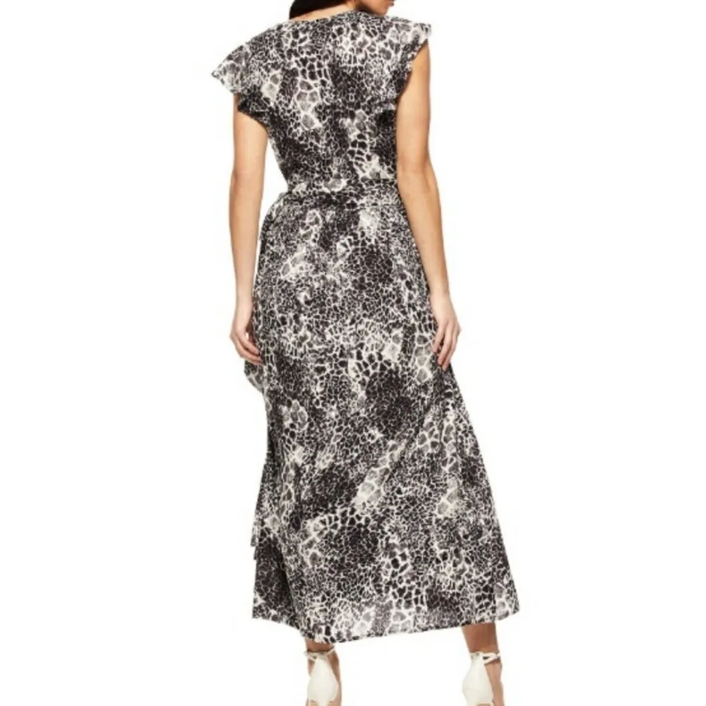Sofia Vergara Women’s Animal Print Wrap Ruffle Dress Size S Maxi Belted - Image 2